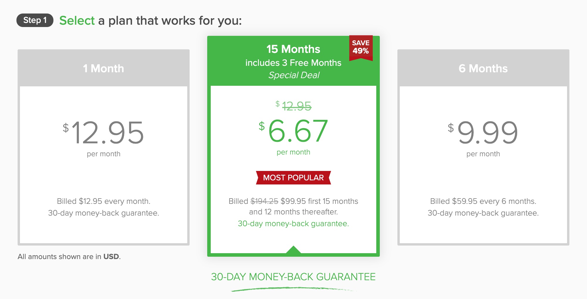 ExpressVPN pricing screenshot
