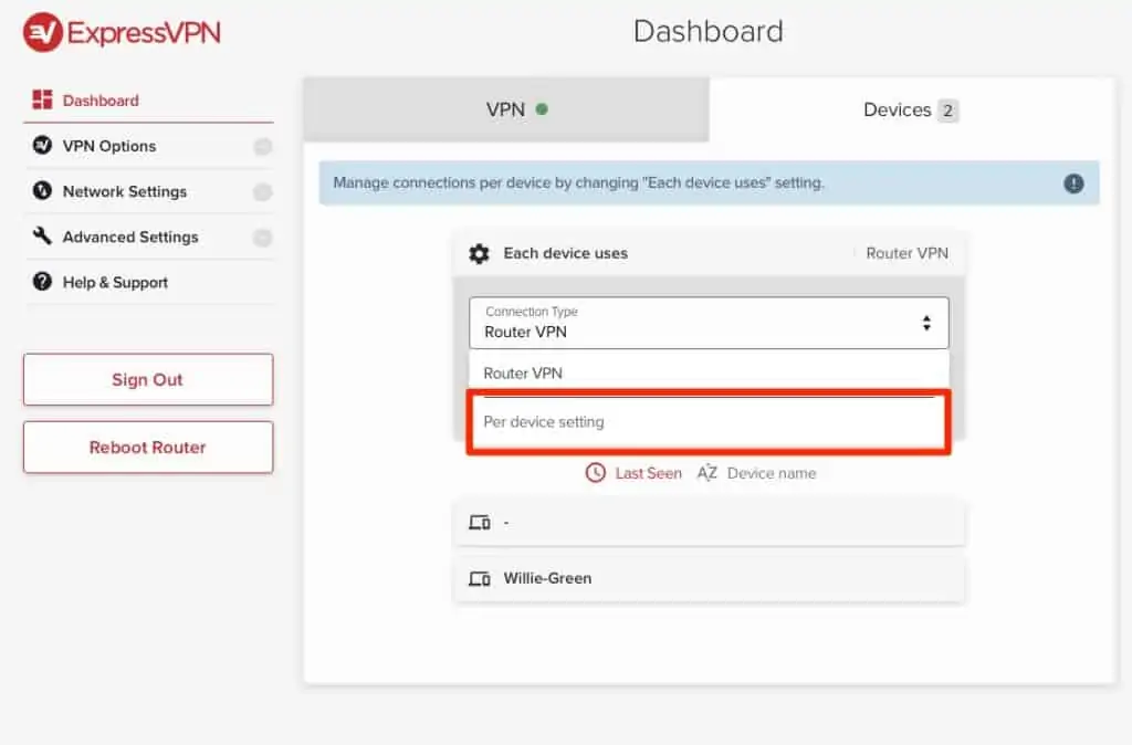 Managing the ExpressVPN Router Step 3