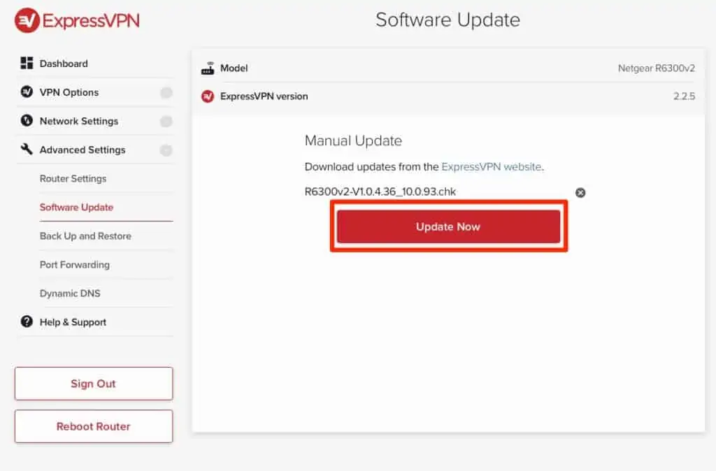 Reset ExpressVPN Router Step 4