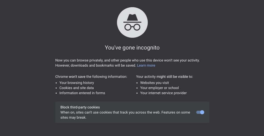 Incognito browser