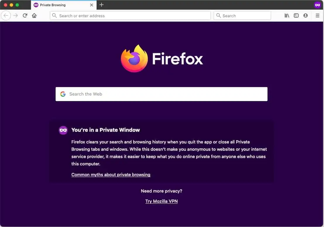 Firefox Private Browsing