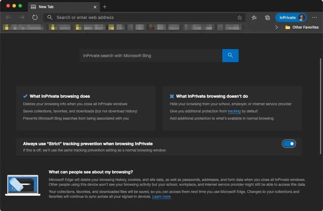 Microsoft Edge InPrivate Browsing