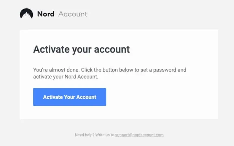 Nord Activate your account