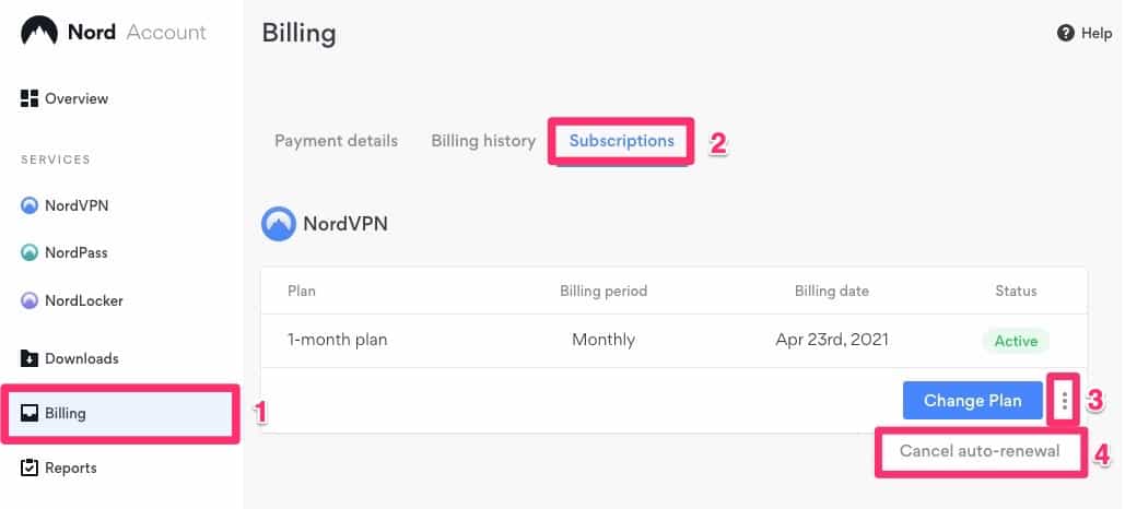 Nord Account billing
