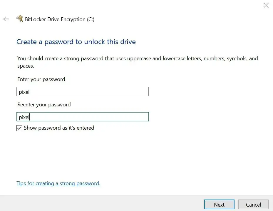 Create a password