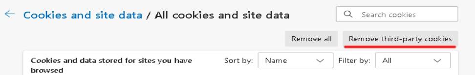 remove third party cookies