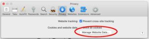 Manage Website Data - Cookies Instructions