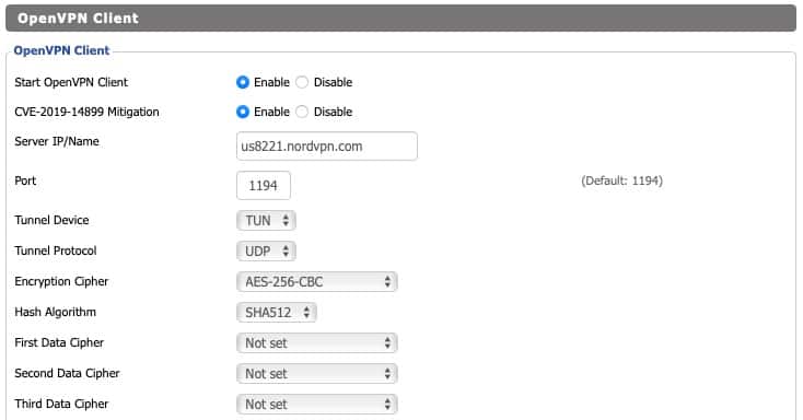 DD-WRT dashboard