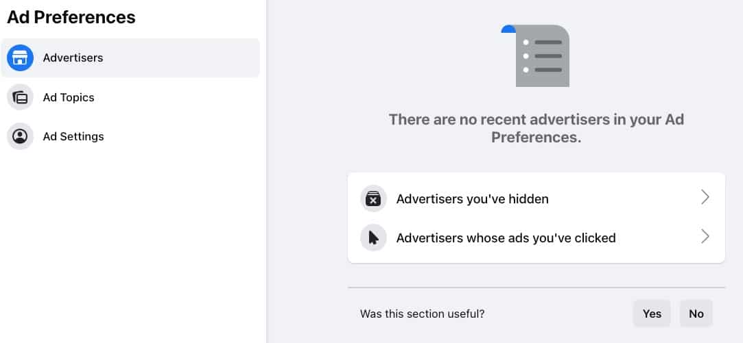 Faecbook Ad Preferences