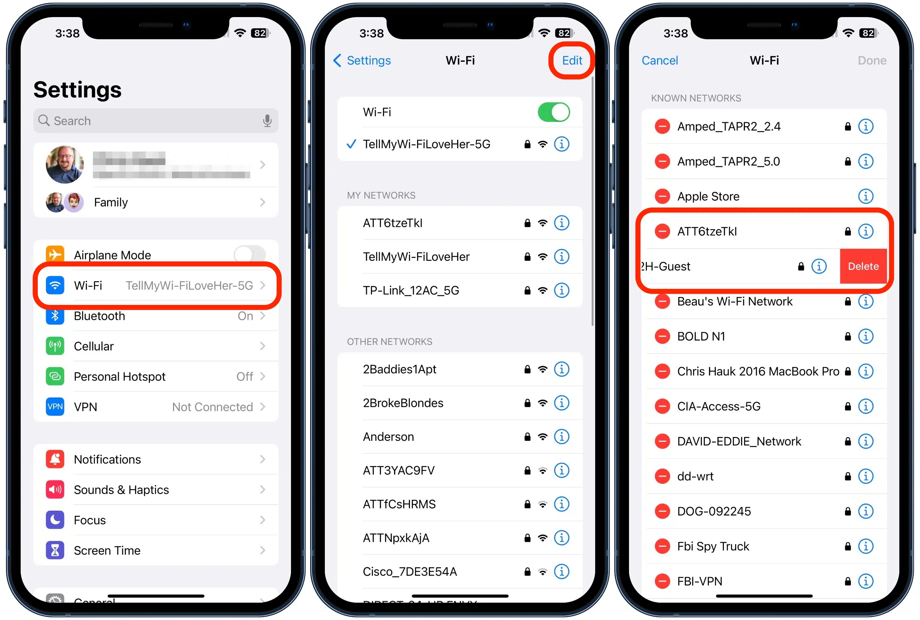 Edit WiFi Networks iOS 16