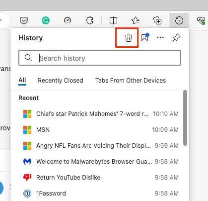 Microsoft Edge Clear Cache