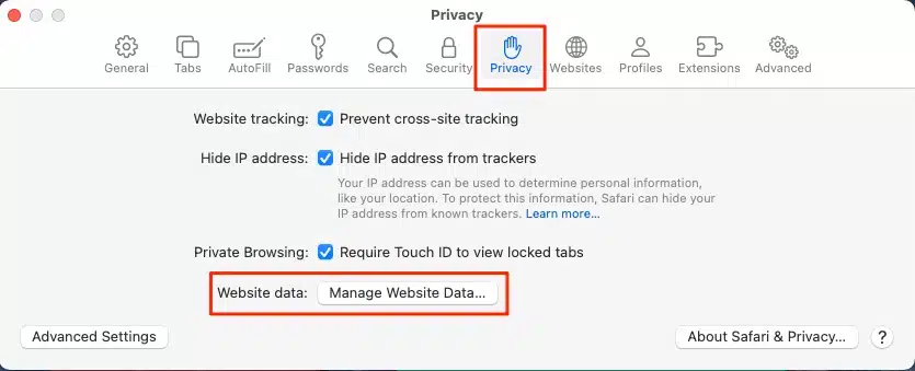Safari Clear Cache