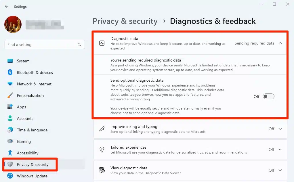 diagnostics feedback