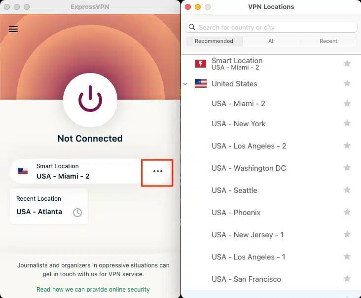 ExpressVPN locations