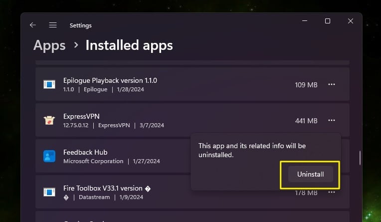 Uninstall-ExpressVPN-Windows