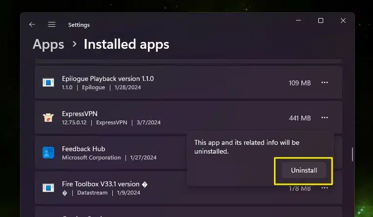 Uninstall-ExpressVPN-Windows