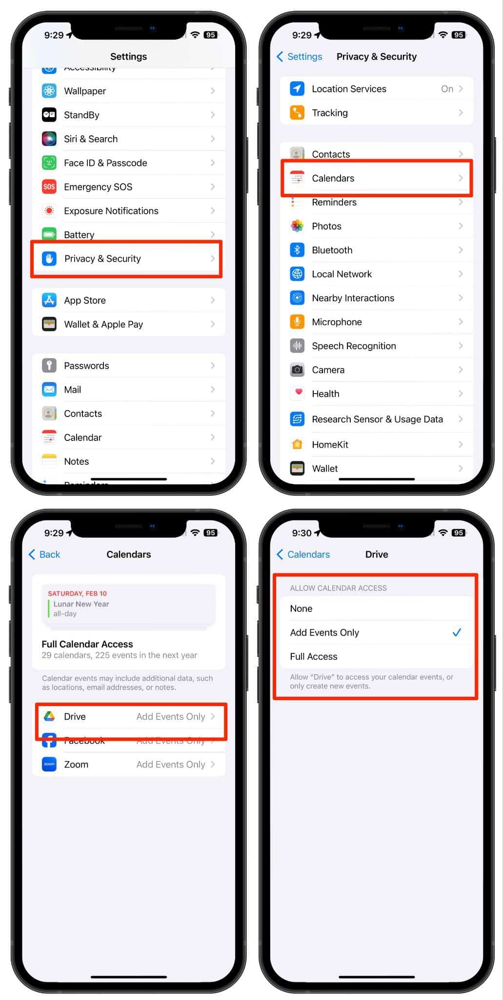 calendar access