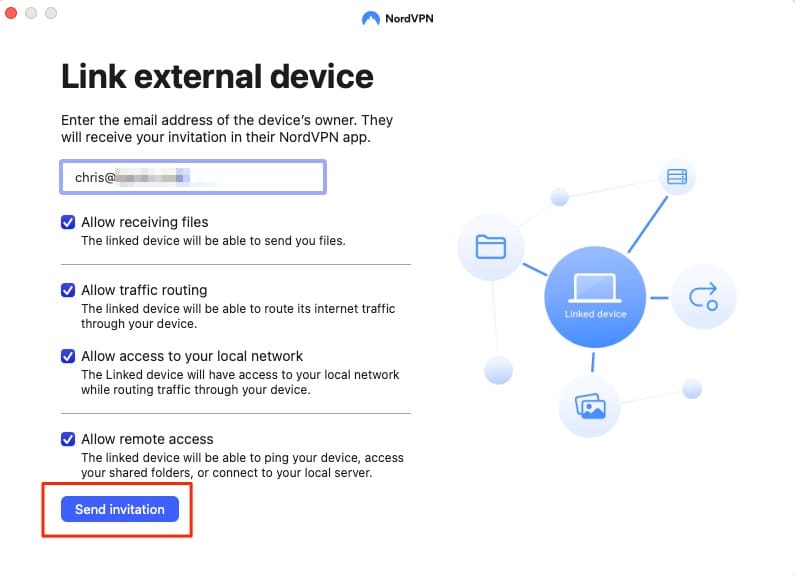Nordvpn link device