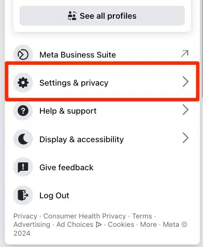 Facebook settings and privacy