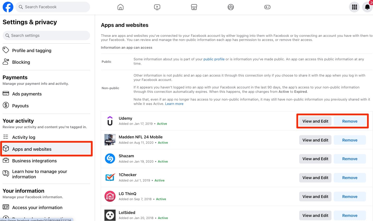 Apps and websites