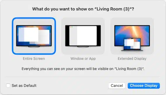 Sequoia AirPlay Mirroring